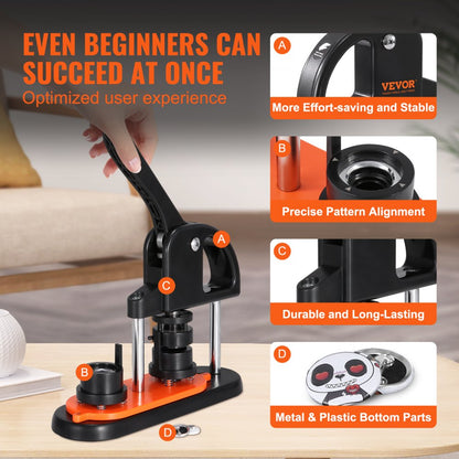 JMB-25 - Durable 0.98" Button Maker with Ergonomic Handle