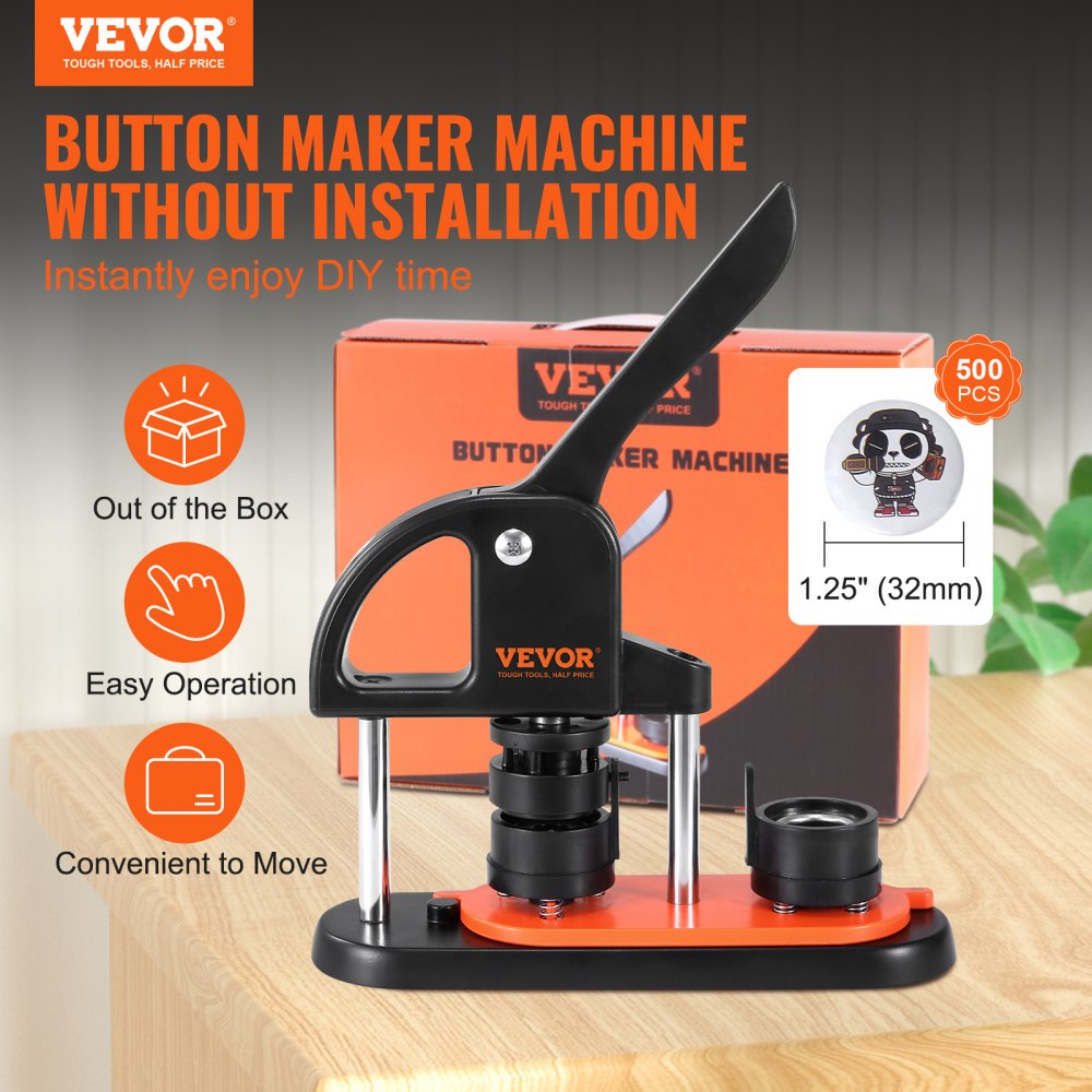 JMB-32 - Ergonomic 1.25" Button Maker for DIY Crafting