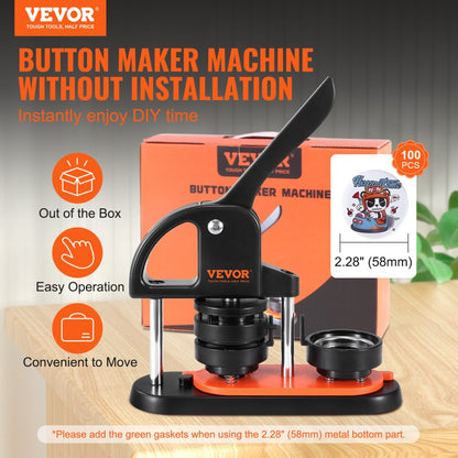 JMB-58 - Lightweight VEVOR 2.28" Button Maker with Ergonomic Handle