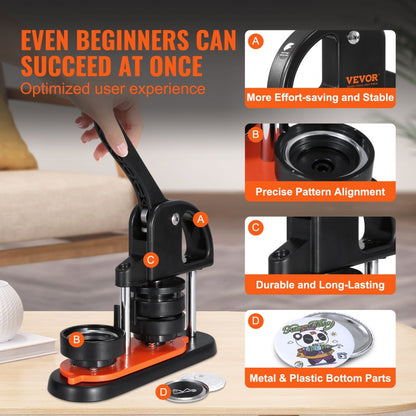 JMB-58 - Lightweight VEVOR 2.28" Button Maker with Ergonomic Handle
