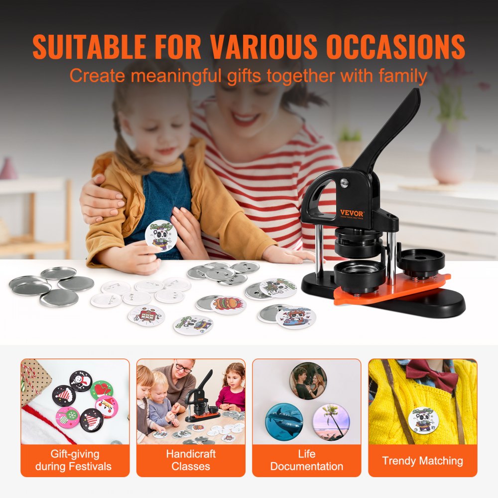JMB-58 - Lightweight VEVOR 2.28" Button Maker with Ergonomic Handle