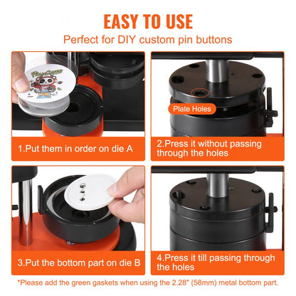 JMB-58 - Lightweight VEVOR 2.28" Button Maker with Ergonomic Handle