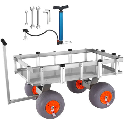 YK-500 - 45.9" Aluminum Beach Fishing Cart with 500 lbs Capacity