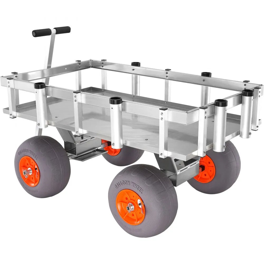 YK-500 - 45.9" Aluminum Beach Fishing Cart with 500 lbs Capacity