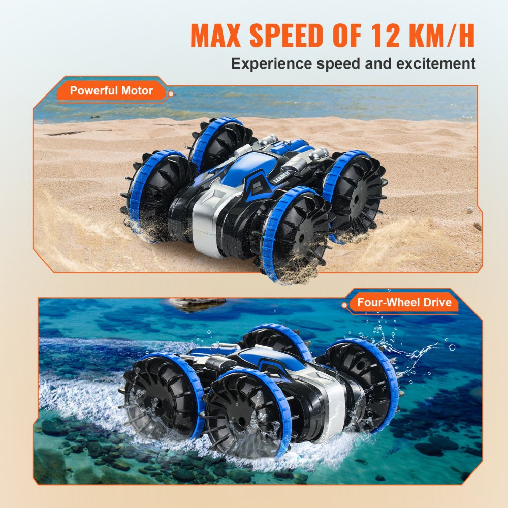 666-802 - Remote Control Amphibious Car/Boat, 12 km/h Speed, 40m Range