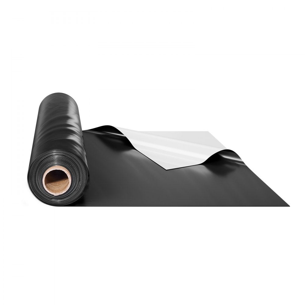 YF10FT100FTBW - 10mil Heavy-Duty Black-White Plastic Sheeting, 10' x 100'