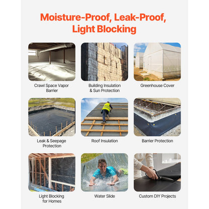 YF10FT100FTBW6MIL - 10' x 100' Heavy-Duty Dual-Sided Plastic Sheeting