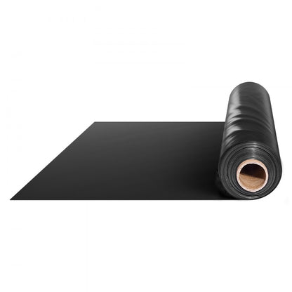 YF24FT100FTB - 24' x 100' 6mil Heavy-Duty Black Plastic Sheeting