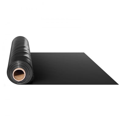 YF24FT100FTB - 24' x 100' 6mil Heavy-Duty Black Plastic Sheeting