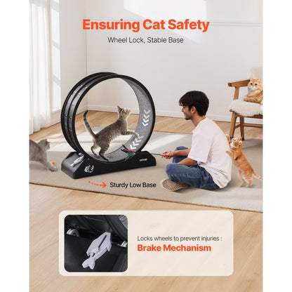 Small 80cm - 31.5" Durable Cat Exercise Wheel with Safety Brake