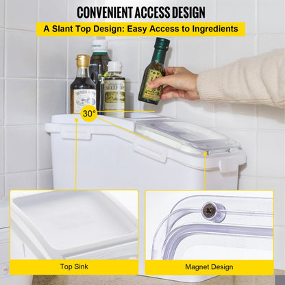 VV-IB-VW-50 - 11.4-Gallon Airtight Food Storage Bin for Pet and Bulk Ingredients