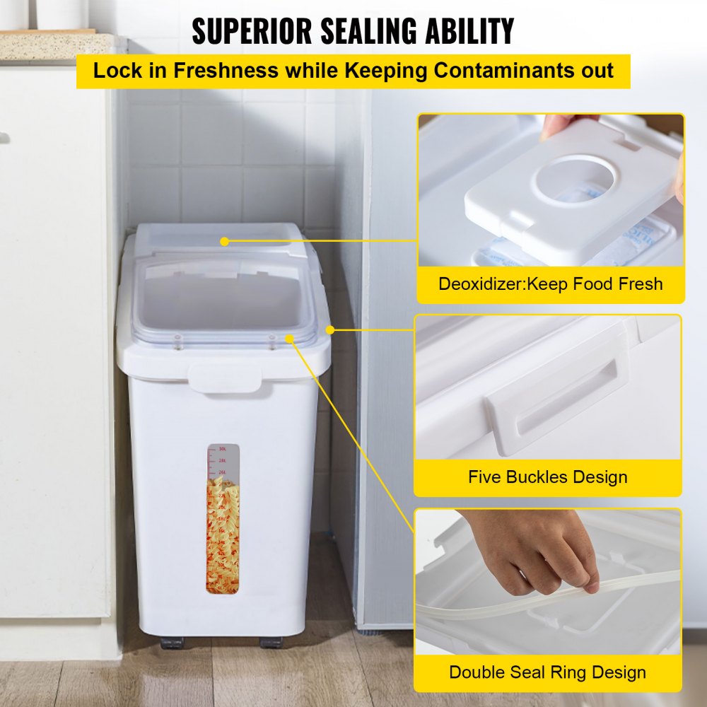 VV-IB-VW-50 - 11.4-Gallon Airtight Food Storage Bin for Pet and Bulk Ingredients