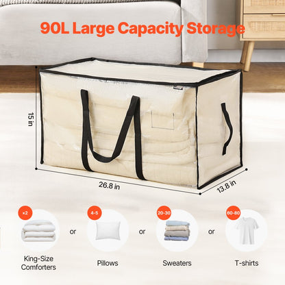 NSB-03 - Set of 6 Waterproof 90L Storage Bags with Handles