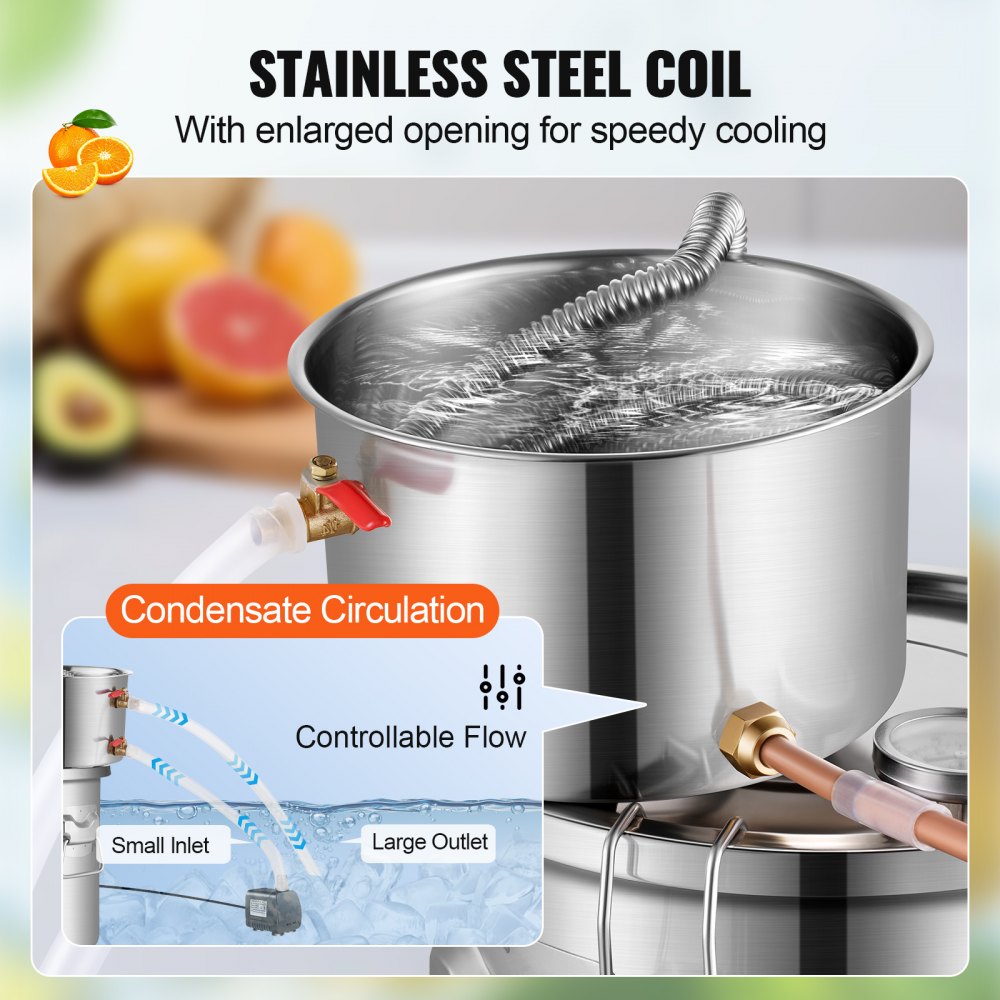 STD-10L-U - Stainless Steel 3Gal Distillation Kit with Fermentation Barrel