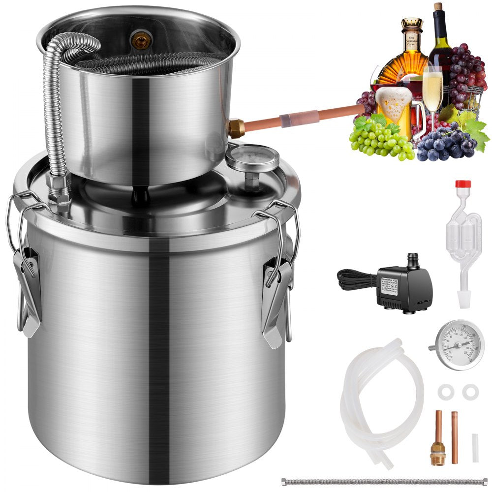 STD-10L-U - Stainless Steel 3Gal Distillation Kit with Fermentation Barrel
