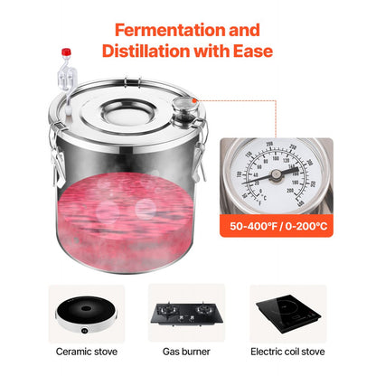 DTDB-50L-U - 13.2Gal Stainless Steel Distillation Kit with Thumper & Pump