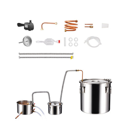 DTDB-50L-U - 13.2Gal Stainless Steel Distillation Kit with Thumper & Pump
