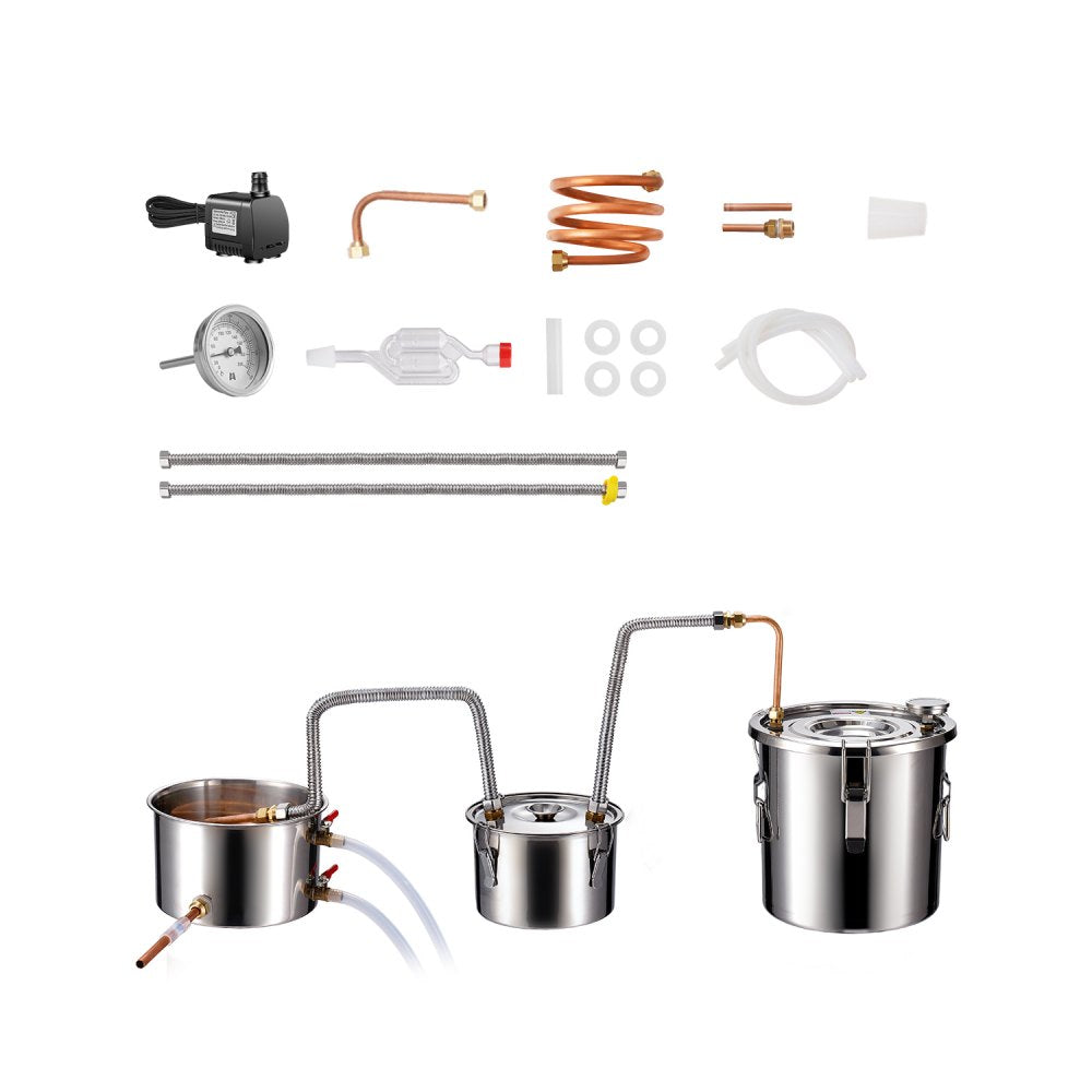 DTDB-10L-U - 3Gal Stainless Steel Distillation Kit with Thumper Keg