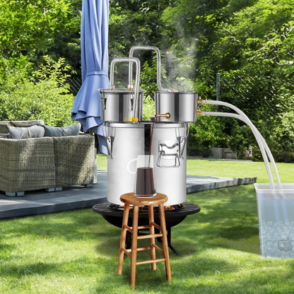 DTDB-10L-U - 3Gal Stainless Steel Distillation Kit with Thumper & Cooling Pot
