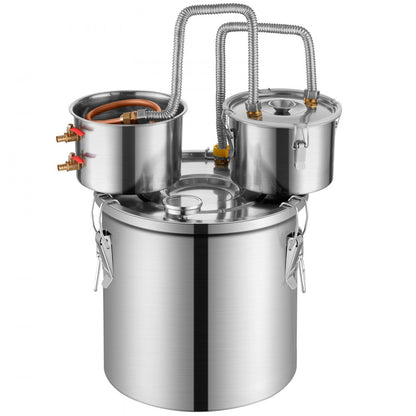 DTDB-10L-U - 3Gal Stainless Steel Distillation Kit with Thumper & Cooling Pot
