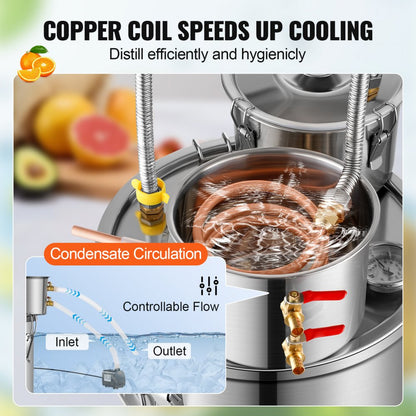 DTDB-20L-U - 5 Gallon Stainless Steel Distillation Kit with Thumper Keg