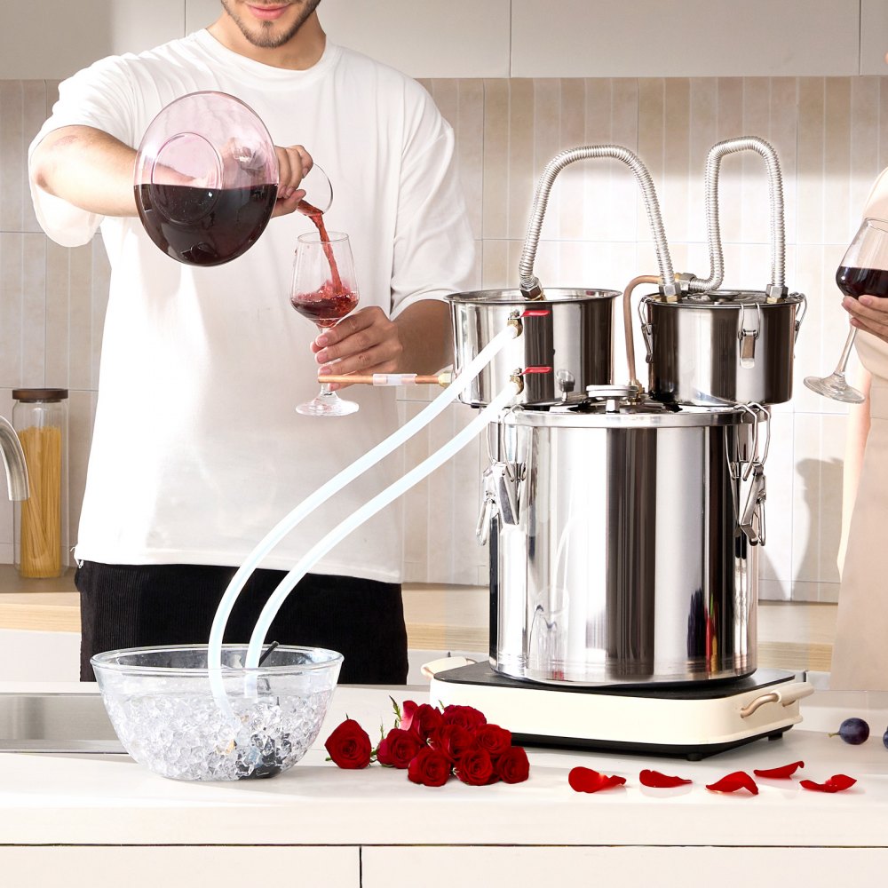 DTDB-20L-U - 5Gal Stainless Steel Distillation Kit with Thumper & Cooling Pot