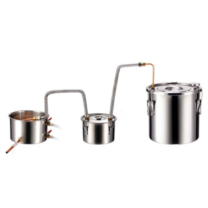 DTDB-20L-U - 5Gal Stainless Steel Distillation Kit with Thumper & Cooling Pot
