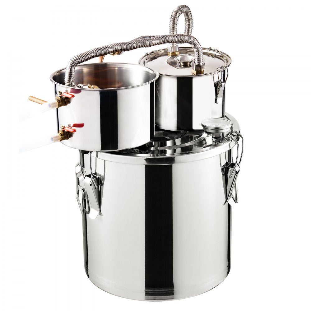 DTDB-20L-U - 5Gal Stainless Steel Distillation Kit with Thumper & Cooling Pot