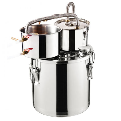 DTDB-20L-U - 5Gal Stainless Steel Distillation Kit with Thumper & Cooling Pot