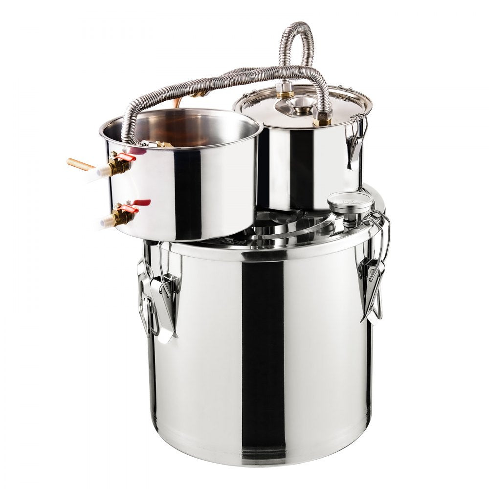 DTDB-20L-U - 5Gal Stainless Steel Distillation Kit with Thumper & Cooling Pot