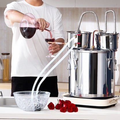 DTDB-30L-U - 8Gal Stainless Steel Moonshine Still Distillation Kit with Thumper & Pump