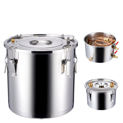 DTDB-30L-U - 8Gal Stainless Steel Moonshine Still Distillation Kit with Thumper & Pump