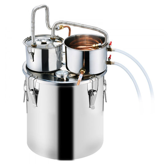 DTDB-30L-U - 8Gal Stainless Steel Moonshine Still Distillation Kit with Thumper & Pump