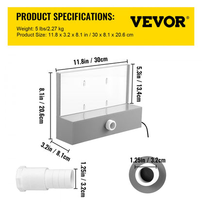 PQSB-9837 - Modern Acrylic Waterfall Spillway with LED Light Strip