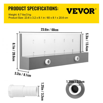 PQSB-5009 - 23.6" Acrylic Fountain Spillway with LED Remote Control
