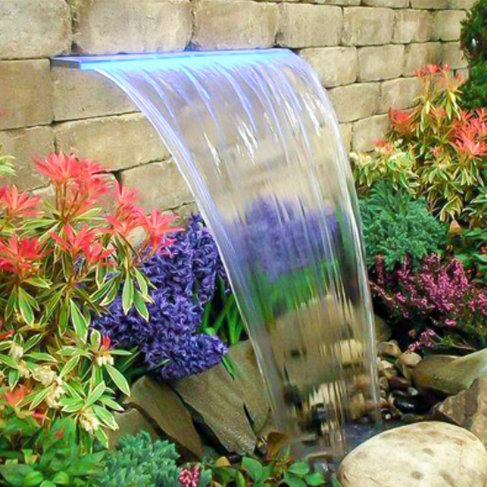 PQSB-5009 - 23.6" Acrylic Fountain Spillway with LED Remote Control