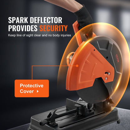 J1G-ZB-355B - 14-Inch Abrasive Chop Saw with 2300W Motor and Miter Angle