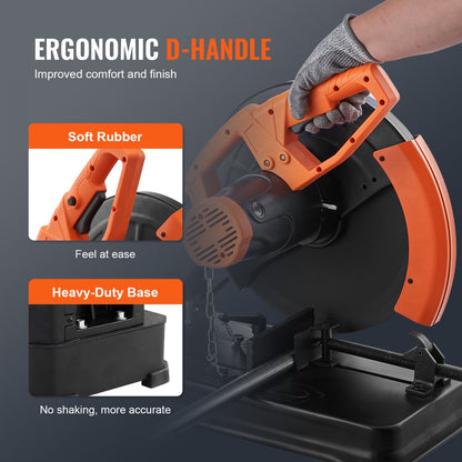 J1G-ZB-355B - 14-Inch Abrasive Chop Saw with 2300W Motor and Miter Angle