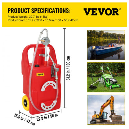 VV-01650-010 - 25 Gallon Portable Fuel Caddy with Wheels and Handle