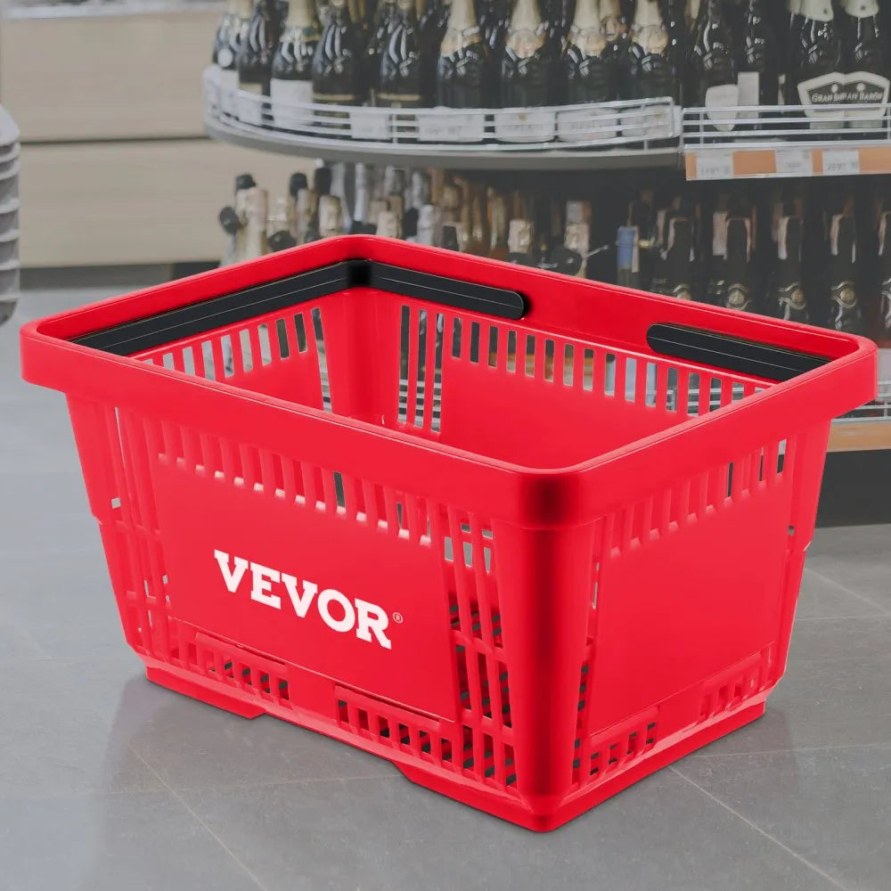 Store Baskets Red - Sturdy 5.6 Gal Plastic Baskets, 16.9 x 11.8 in Set of 12