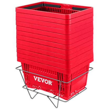 Store Baskets Red - Sturdy 5.6 Gal Plastic Baskets, 16.9 x 11.8 in Set of 12