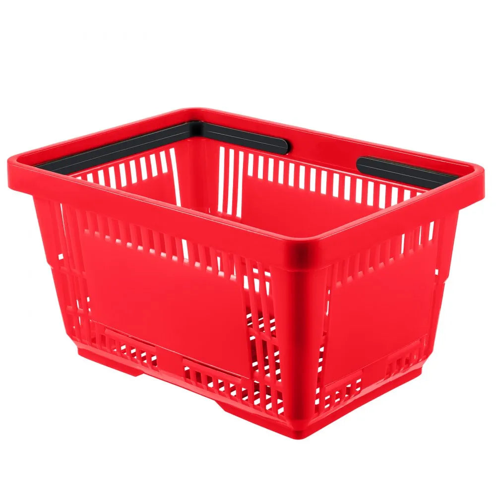 Store Baskets Red - Sturdy 5.6 Gal Plastic Baskets, 16.9 x 11.8 in Set of 12