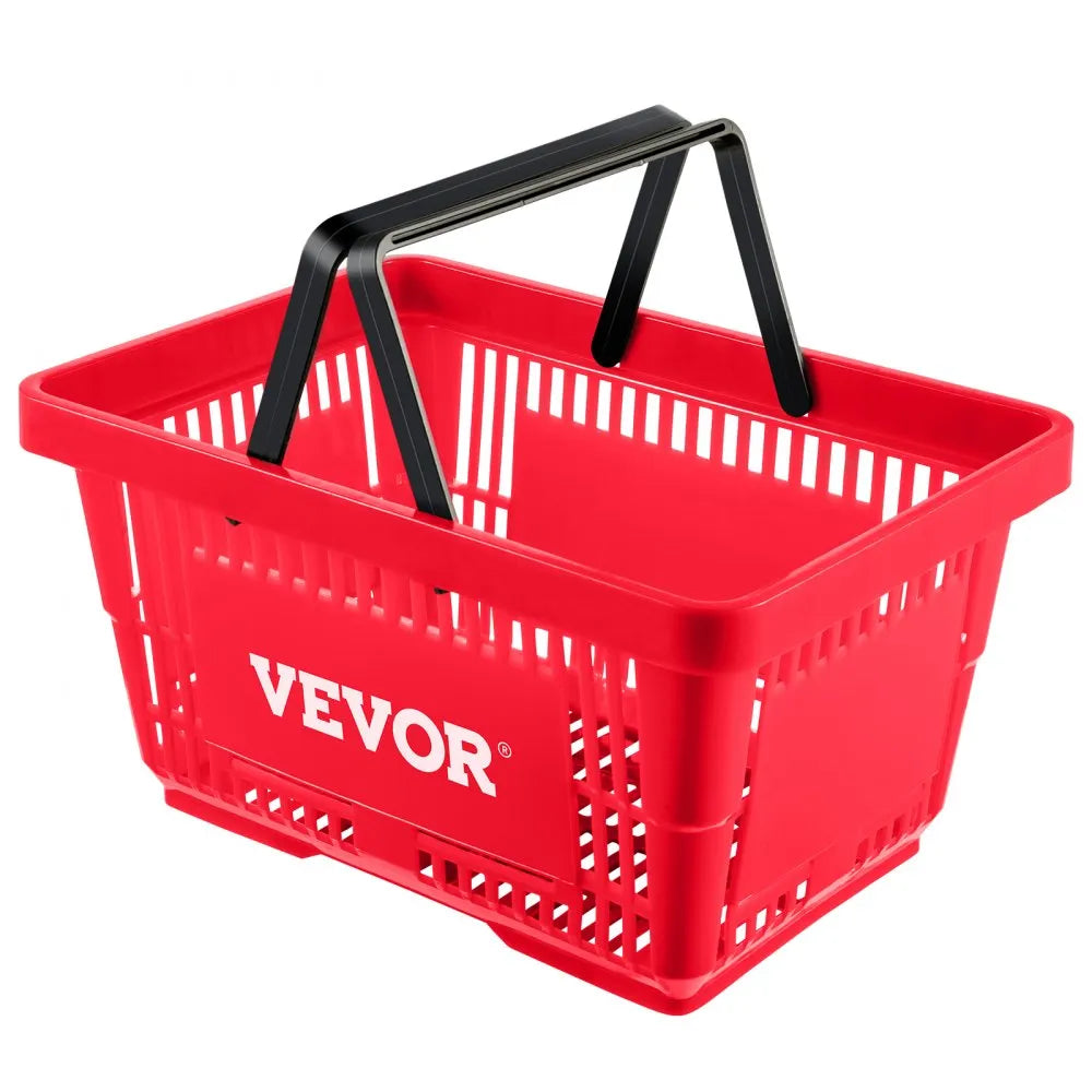 Store Baskets Red - Sturdy 5.6 Gal Plastic Baskets, 16.9 x 11.8 in Set of 12