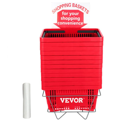 Store Baskets Red - Sturdy 5.6 Gal Plastic Baskets, 16.9 x 11.8 in Set of 12