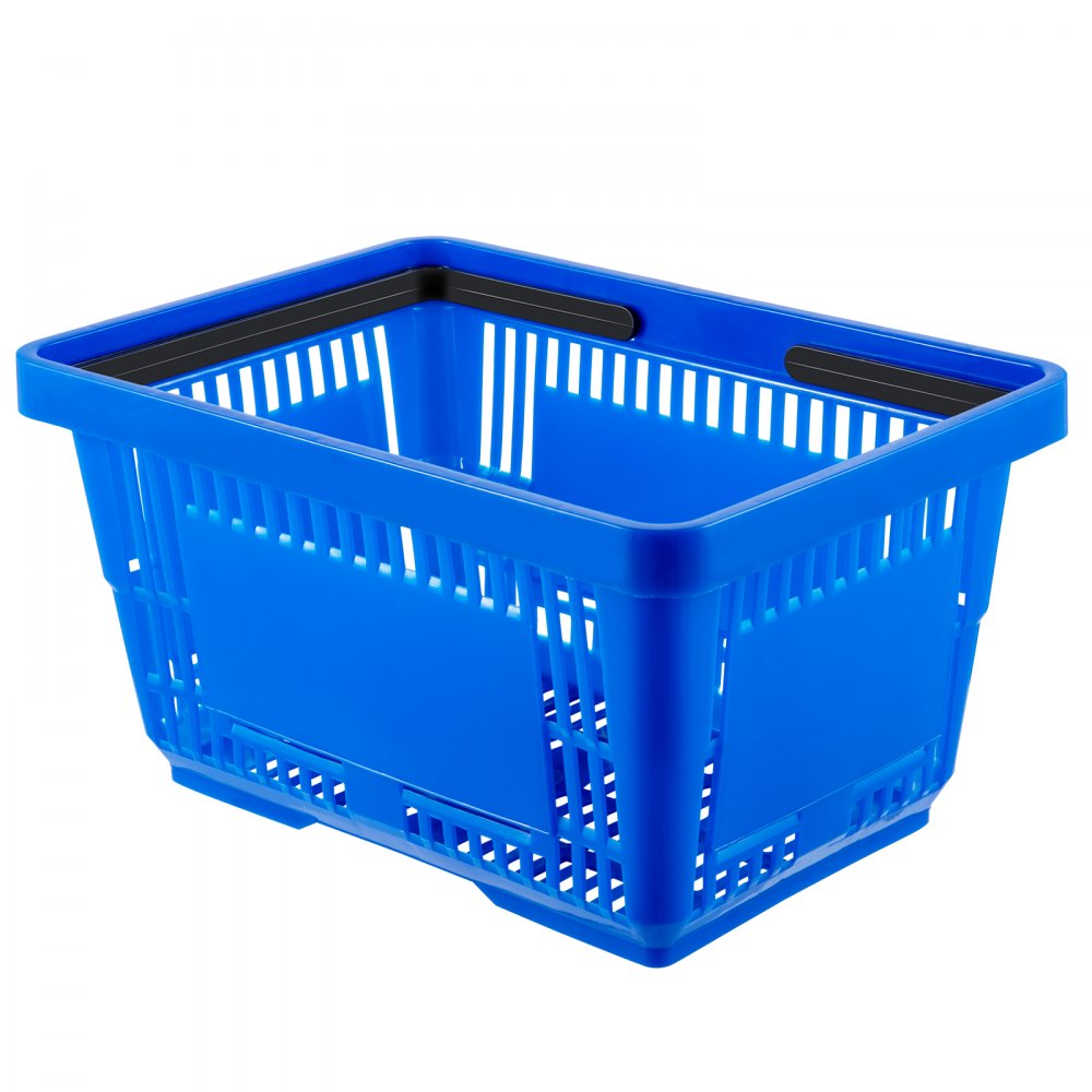 Store Baskets Blue - Set of 12 HDPE 21L Shopping Baskets, 16.9 x 11.8 in