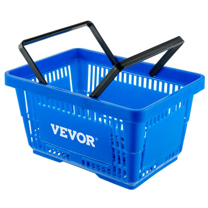 Store Baskets Blue - Set of 12 HDPE 21L Shopping Baskets, 16.9 x 11.8 in