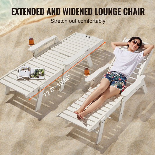 S-TY04 - Adjustable 72.8” HDPE Chaise Lounge Chair with Cup Holder