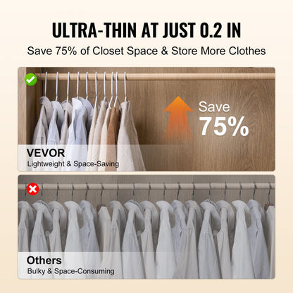 SW7731 - Space-Saving 0.2 in Plastic Non-Slip Hangers, 50 Pack