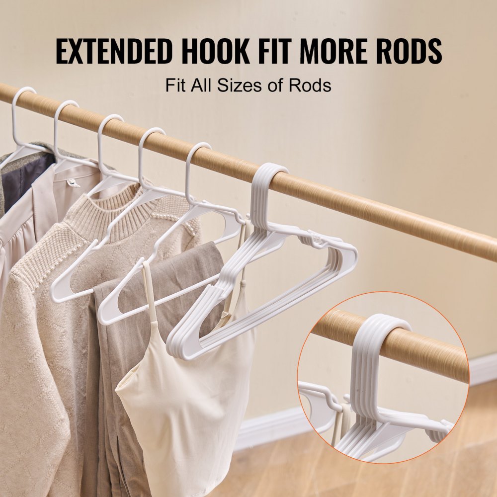 SW7731 - Space-Saving 0.2 in Plastic Non-Slip Hangers, 50 Pack