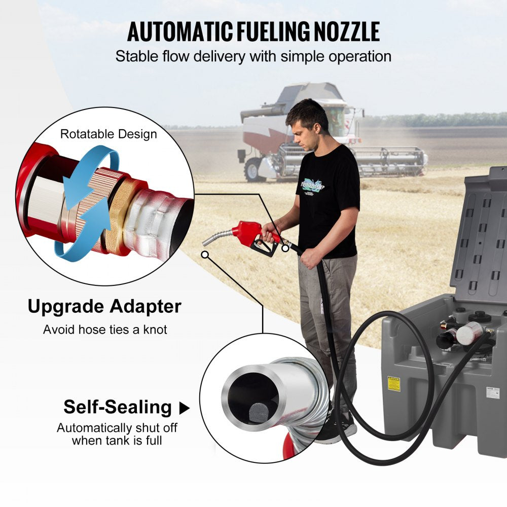 YDIES2OOL-E - 58 Gallon Portable Diesel Tank with 12V Pump & Rubber Hose